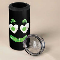 Funny Irish St Patricks Day Shamrock 4 in 1 Can Cooler Tumbler Green Eggs Smile Brunch Breakfast