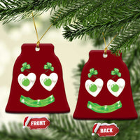 Funny Irish St Patricks Day Shamrock Ceramic Ornament Green Eggs Smile Brunch Breakfast