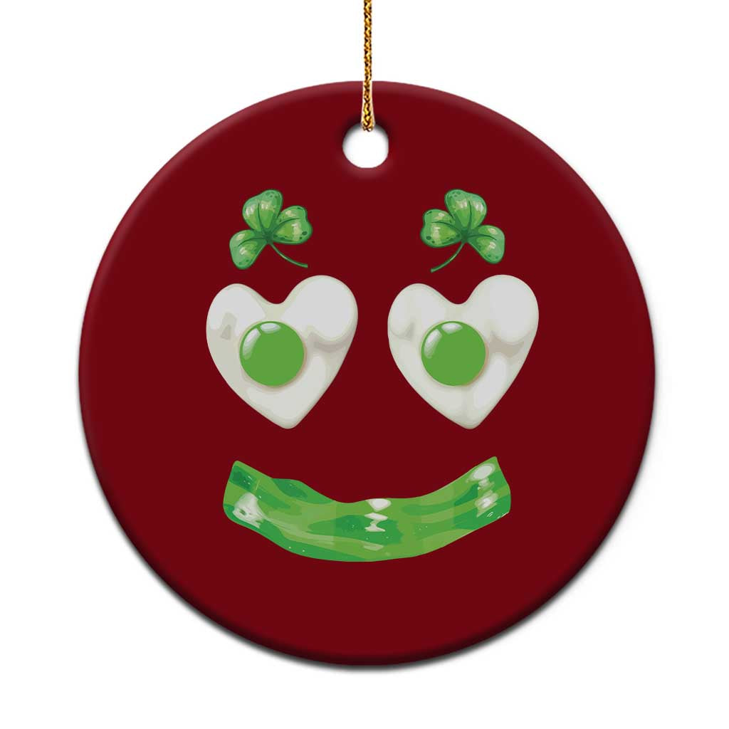 Funny Irish St Patricks Day Shamrock Ceramic Ornament Green Eggs Smile Brunch Breakfast