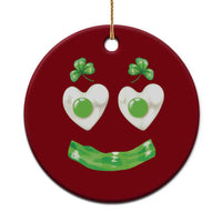Funny Irish St Patricks Day Shamrock Ceramic Ornament Green Eggs Smile Brunch Breakfast