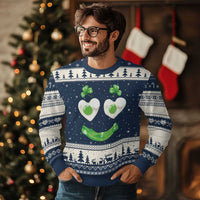 Funny Irish St Patricks Day Shamrock Ugly Christmas Sweater Green Eggs Smile Brunch Breakfast