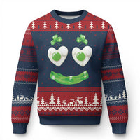 Funny Irish St Patricks Day Shamrock Ugly Christmas Sweater Green Eggs Smile Brunch Breakfast