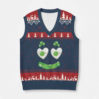 Funny Irish St Patricks Day Shamrock V-Neck Knit Sweater Vest Green Eggs Smile Brunch Breakfast