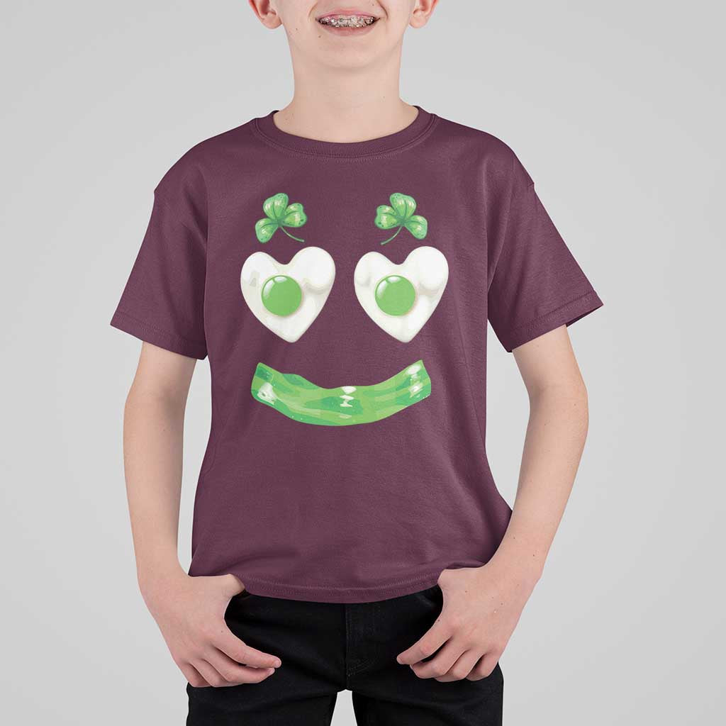 Funny Irish St Patricks Day Shamrock T Shirt For Kid Green Eggs Smile Brunch Breakfast