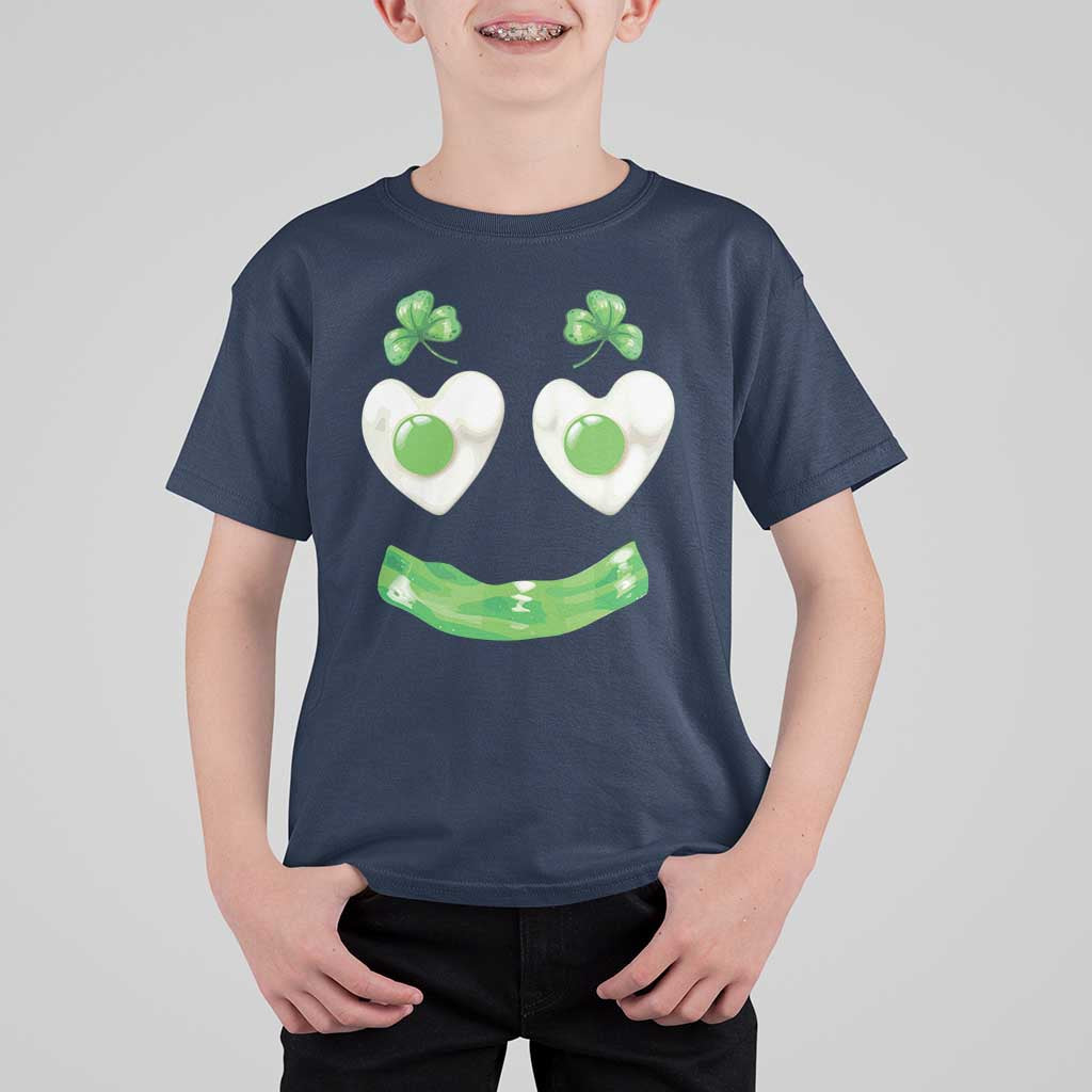 Funny Irish St Patricks Day Shamrock T Shirt For Kid Green Eggs Smile Brunch Breakfast