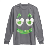 Funny Irish St Patricks Day Shamrock Long Sleeve Shirt Green Eggs Smile Brunch Breakfast