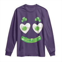Funny Irish St Patricks Day Shamrock Long Sleeve Shirt Green Eggs Smile Brunch Breakfast