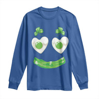 Funny Irish St Patricks Day Shamrock Long Sleeve Shirt Green Eggs Smile Brunch Breakfast