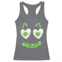 Funny Irish St Patricks Day Shamrock Racerback Tank Top Green Eggs Smile Brunch Breakfast
