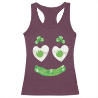 Funny Irish St Patricks Day Shamrock Racerback Tank Top Green Eggs Smile Brunch Breakfast