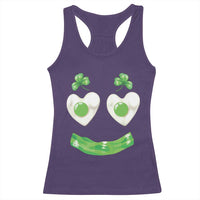 Funny Irish St Patricks Day Shamrock Racerback Tank Top Green Eggs Smile Brunch Breakfast