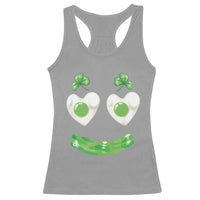 Funny Irish St Patricks Day Shamrock Racerback Tank Top Green Eggs Smile Brunch Breakfast
