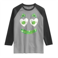 Funny Irish St Patricks Day Shamrock Raglan Shirt Green Eggs Smile Brunch Breakfast