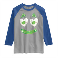 Funny Irish St Patricks Day Shamrock Raglan Shirt Green Eggs Smile Brunch Breakfast