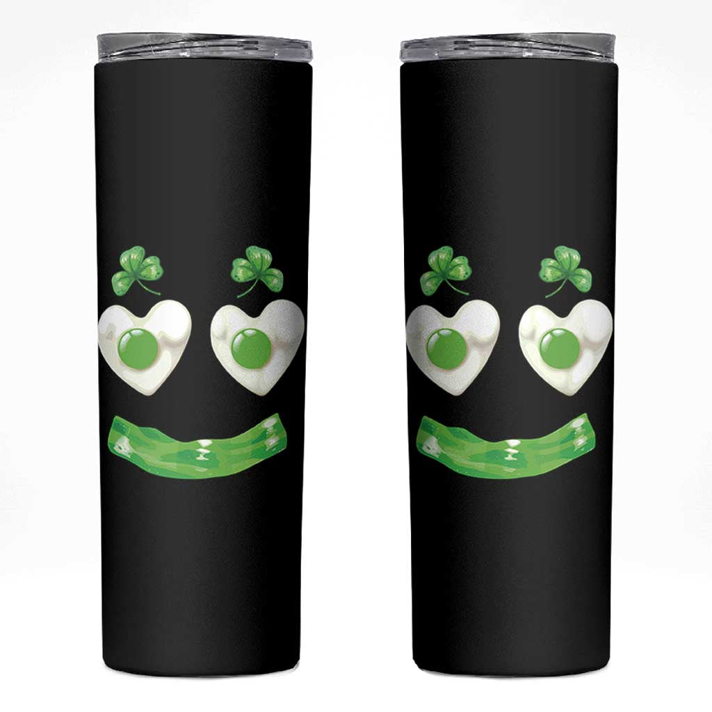 Funny Irish St Patricks Day Shamrock Skinny Tumbler Green Eggs Smile Brunch Breakfast