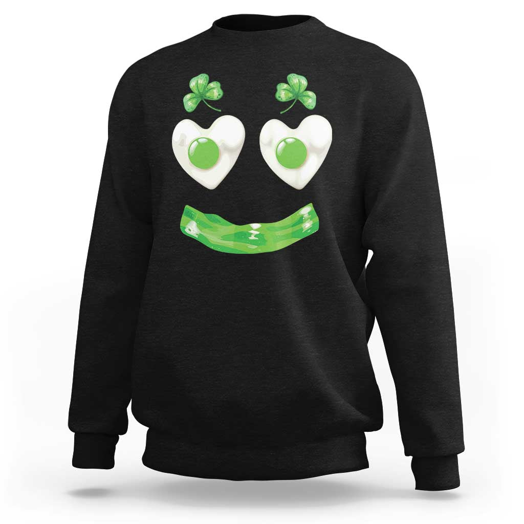 Funny Irish St Patricks Day Shamrock Sweatshirt Green Eggs Smile Brunch Breakfast