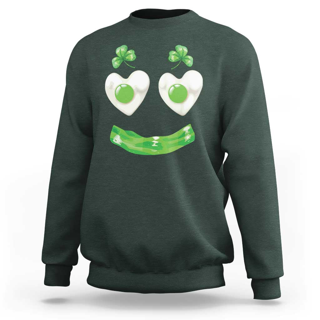 Funny Irish St Patricks Day Shamrock Sweatshirt Green Eggs Smile Brunch Breakfast