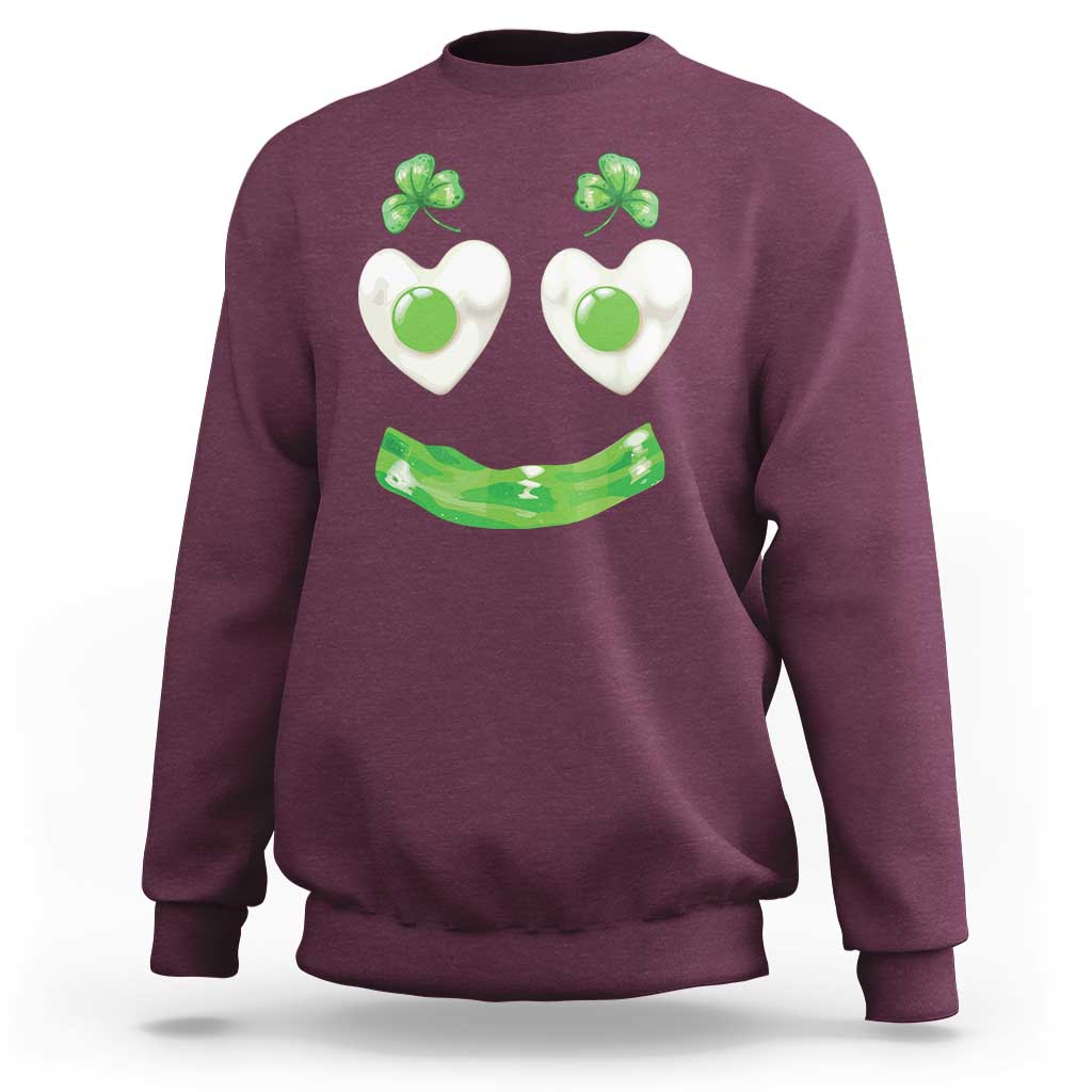 Funny Irish St Patricks Day Shamrock Sweatshirt Green Eggs Smile Brunch Breakfast