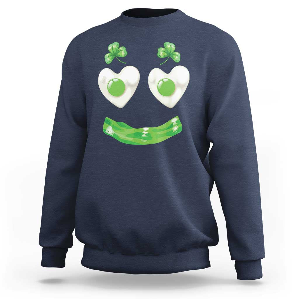 Funny Irish St Patricks Day Shamrock Sweatshirt Green Eggs Smile Brunch Breakfast