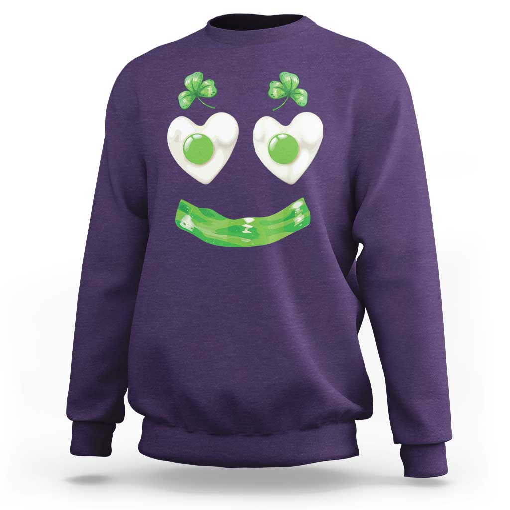 Funny Irish St Patricks Day Shamrock Sweatshirt Green Eggs Smile Brunch Breakfast