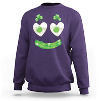 Funny Irish St Patricks Day Shamrock Sweatshirt Green Eggs Smile Brunch Breakfast