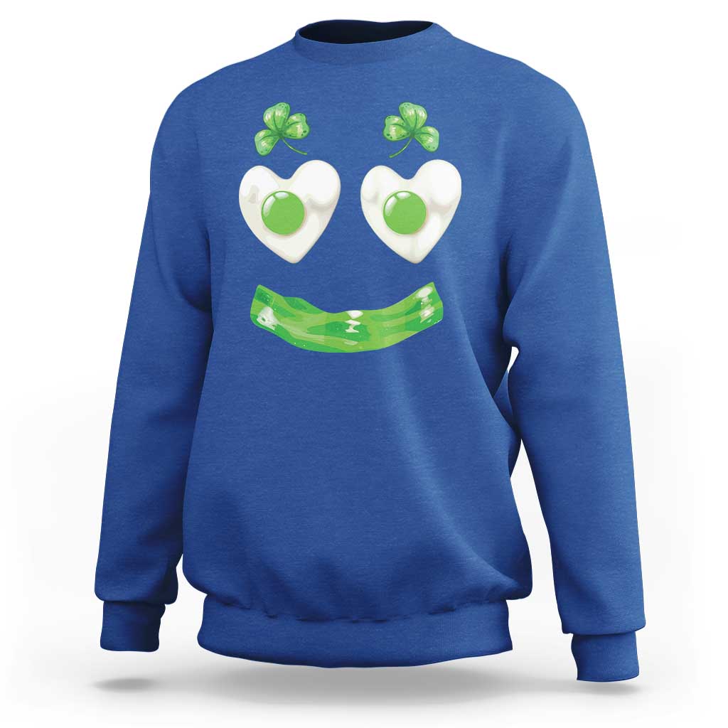 Funny Irish St Patricks Day Shamrock Sweatshirt Green Eggs Smile Brunch Breakfast