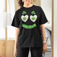 Funny Irish St Patricks Day Shamrock T Shirt For Women Green Eggs Smile Brunch Breakfast
