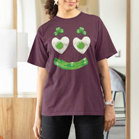 Funny Irish St Patricks Day Shamrock T Shirt For Women Green Eggs Smile Brunch Breakfast