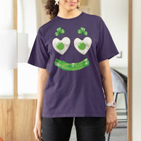 Funny Irish St Patricks Day Shamrock T Shirt For Women Green Eggs Smile Brunch Breakfast