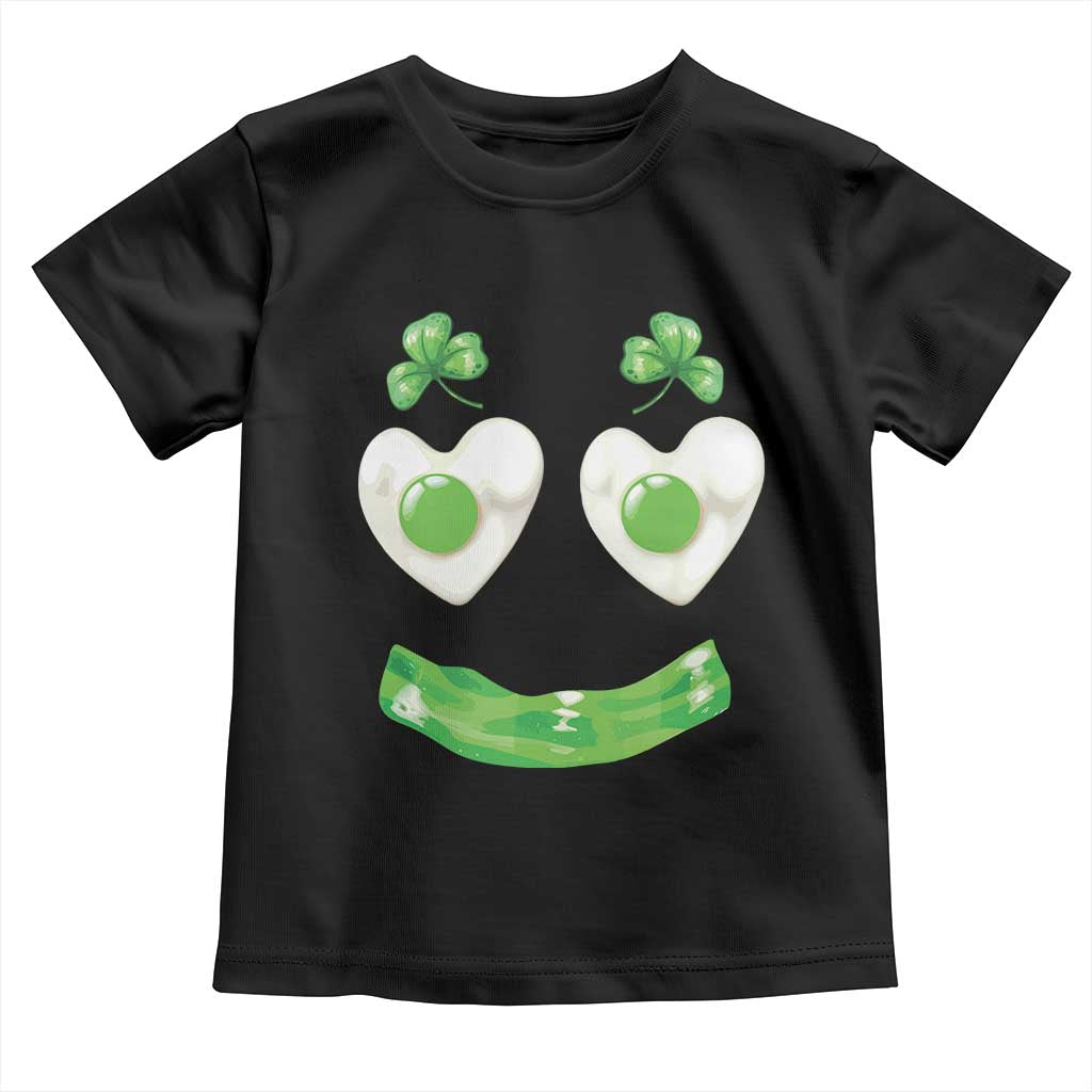 Funny Irish St Patricks Day Shamrock Toddler T Shirt Green Eggs Smile Brunch Breakfast