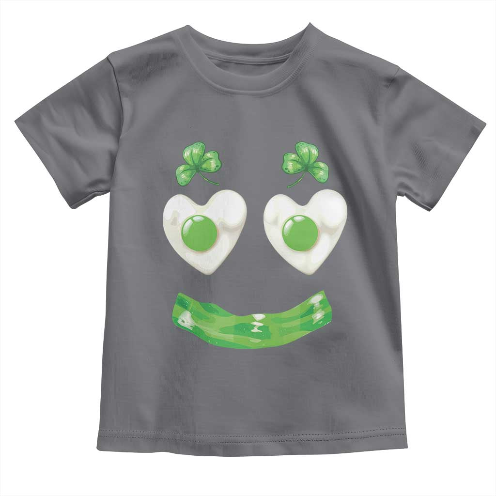 Funny Irish St Patricks Day Shamrock Toddler T Shirt Green Eggs Smile Brunch Breakfast