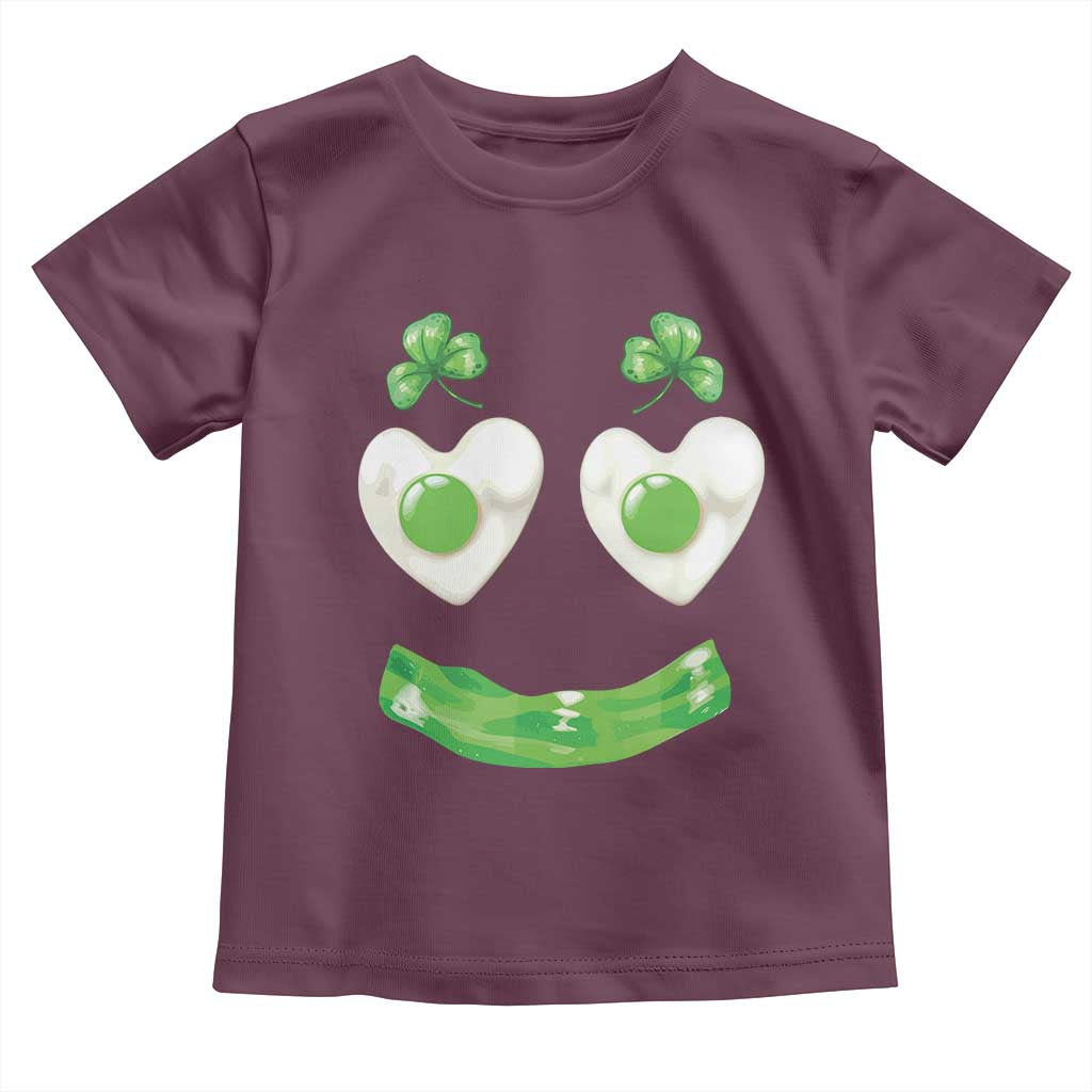 Funny Irish St Patricks Day Shamrock Toddler T Shirt Green Eggs Smile Brunch Breakfast