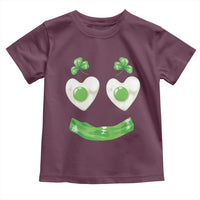 Funny Irish St Patricks Day Shamrock Toddler T Shirt Green Eggs Smile Brunch Breakfast