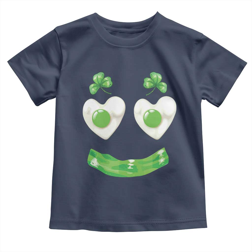 Funny Irish St Patricks Day Shamrock Toddler T Shirt Green Eggs Smile Brunch Breakfast