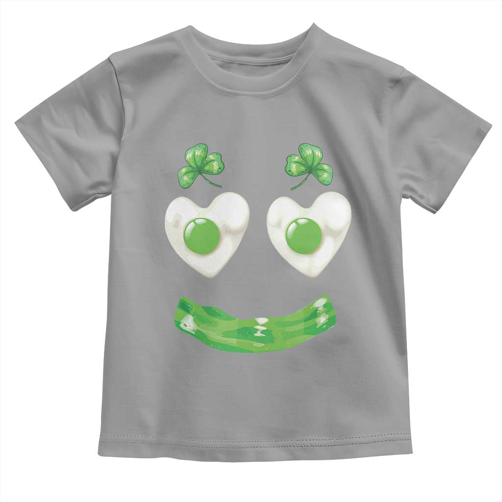 Funny Irish St Patricks Day Shamrock Toddler T Shirt Green Eggs Smile Brunch Breakfast