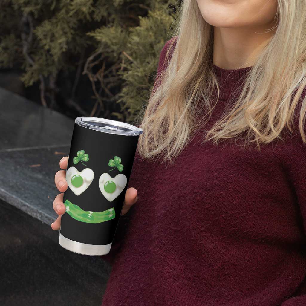 Funny Irish St Patricks Day Shamrock Tumbler Cup Green Eggs Smile Brunch Breakfast