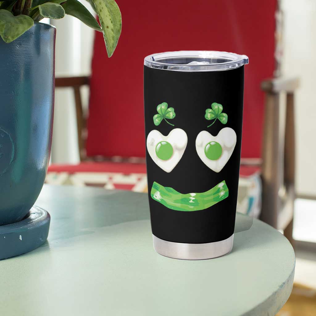 Funny Irish St Patricks Day Shamrock Tumbler Cup Green Eggs Smile Brunch Breakfast