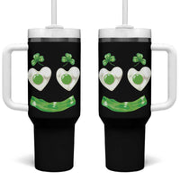 Funny Irish St Patricks Day Shamrock Tumbler With Handle Green Eggs Smile Brunch Breakfast
