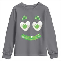 Funny Irish St Patricks Day Shamrock Youth Sweatshirt Green Eggs Smile Brunch Breakfast