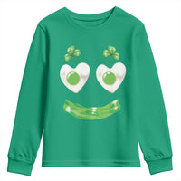 Funny Irish St Patricks Day Shamrock Youth Sweatshirt Green Eggs Smile Brunch Breakfast