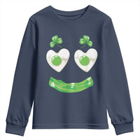 Funny Irish St Patricks Day Shamrock Youth Sweatshirt Green Eggs Smile Brunch Breakfast