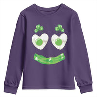 Funny Irish St Patricks Day Shamrock Youth Sweatshirt Green Eggs Smile Brunch Breakfast