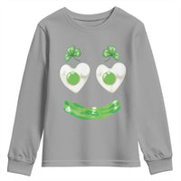 Funny Irish St Patricks Day Shamrock Youth Sweatshirt Green Eggs Smile Brunch Breakfast