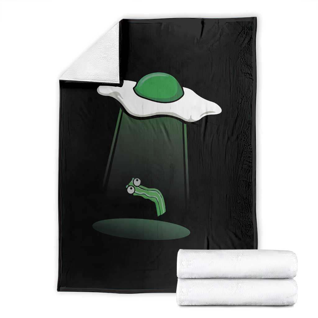 Funny Irish St Patricks Day Throw Blanket UFO Egg Bacon Abduction Funny