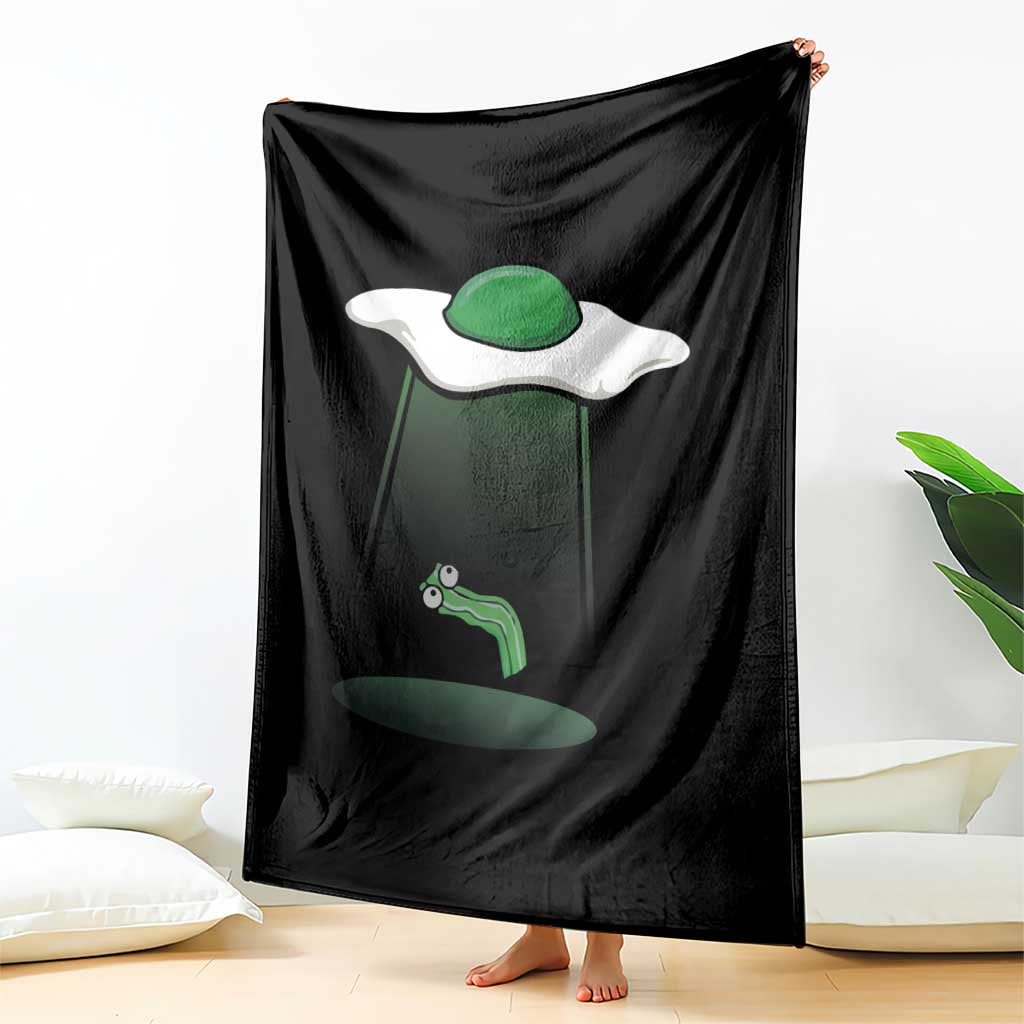 Funny Irish St Patricks Day Throw Blanket UFO Egg Bacon Abduction Funny