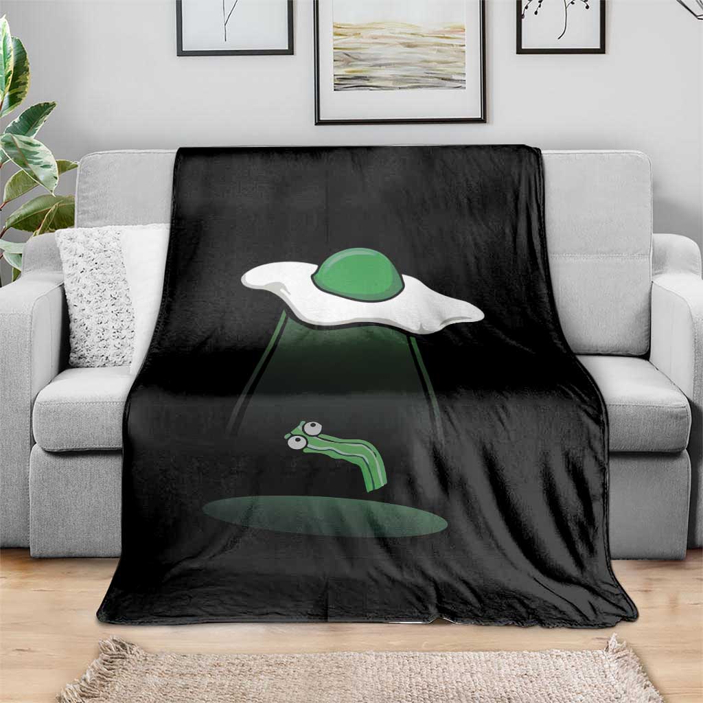 Funny Irish St Patricks Day Throw Blanket UFO Egg Bacon Abduction Funny