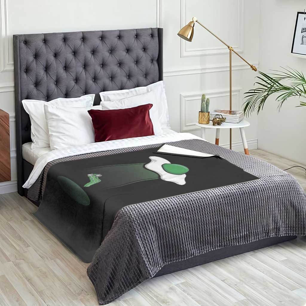 Funny Irish St Patricks Day Throw Blanket UFO Egg Bacon Abduction Funny