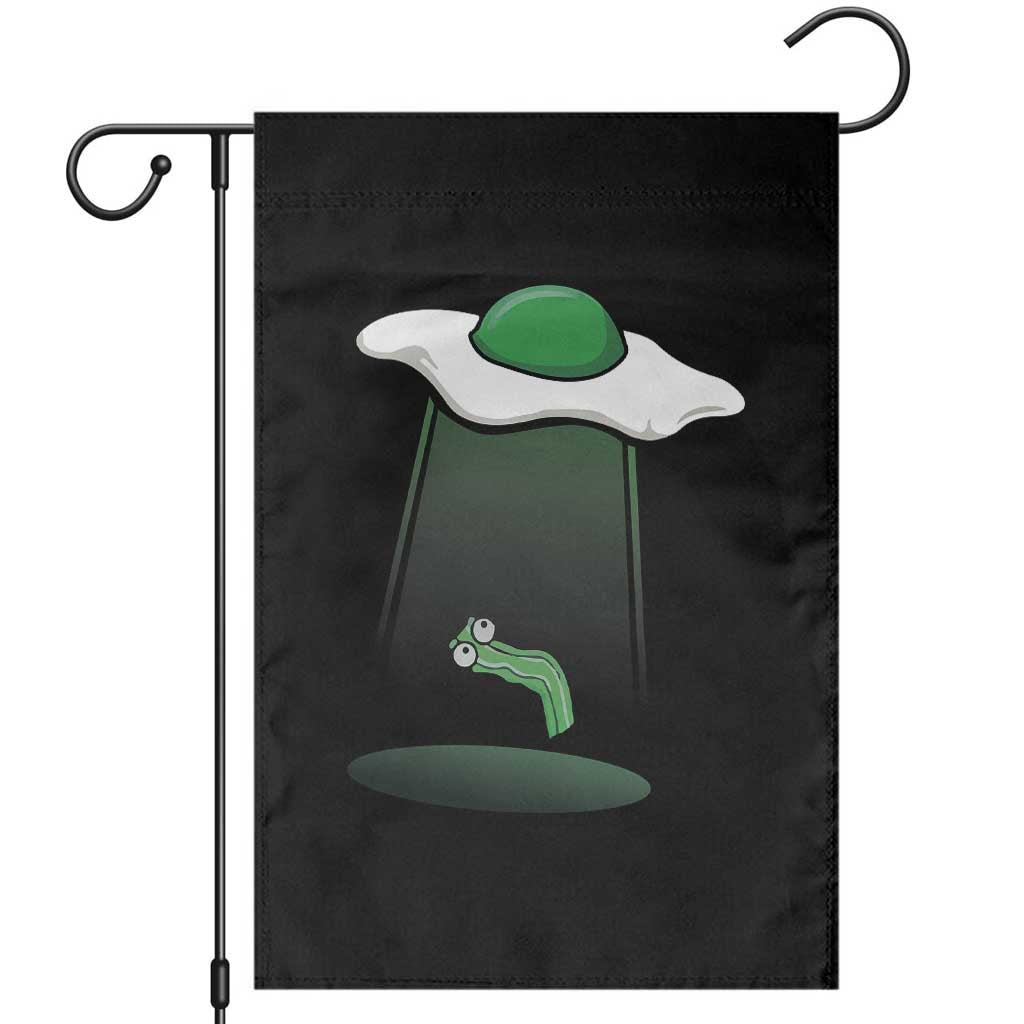 Funny Irish St Patricks Day Garden Flag UFO Egg Bacon Abduction Funny