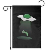 Funny Irish St Patricks Day Garden Flag UFO Egg Bacon Abduction Funny