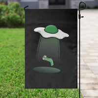 Funny Irish St Patricks Day Garden Flag UFO Egg Bacon Abduction Funny